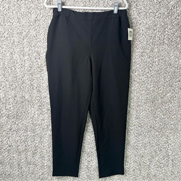 Anne Klein Pants Women’s Small Black Woven Pull-On Tapered Ankle NWT - Picture 1 of 9